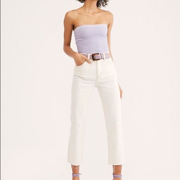free people | purple ‘honey’ textured tube top - Picture 4 of 6